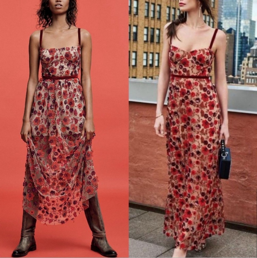For Love & Lemons Beatrice Maxi Dress In Bouquet - Size Xs